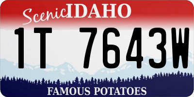 ID license plate 1T7643W