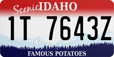 ID license plate 1T7643Z
