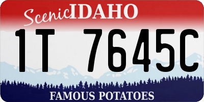 ID license plate 1T7645C