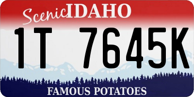 ID license plate 1T7645K