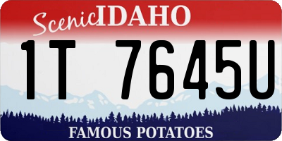 ID license plate 1T7645U