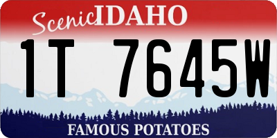 ID license plate 1T7645W