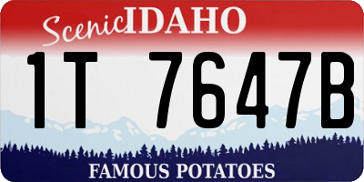 ID license plate 1T7647B