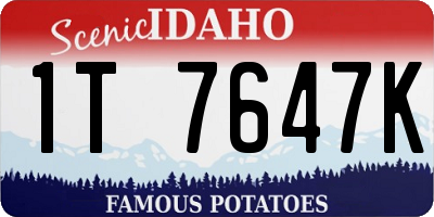 ID license plate 1T7647K