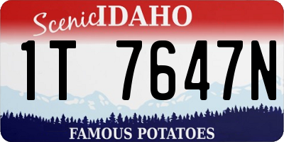ID license plate 1T7647N