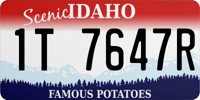 ID license plate 1T7647R