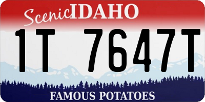 ID license plate 1T7647T