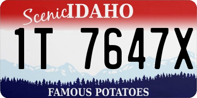 ID license plate 1T7647X