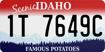 ID license plate 1T7649C