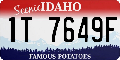 ID license plate 1T7649F