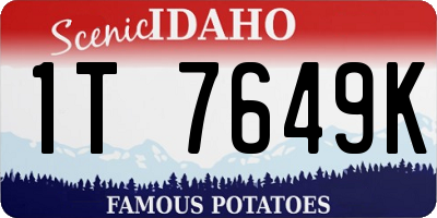 ID license plate 1T7649K