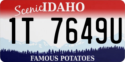 ID license plate 1T7649U