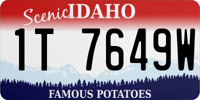 ID license plate 1T7649W