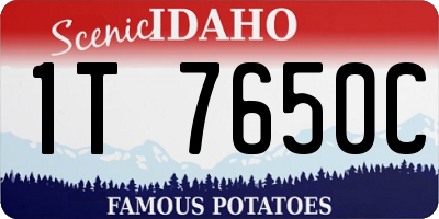 ID license plate 1T7650C