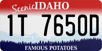 ID license plate 1T7650D
