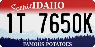 ID license plate 1T7650K