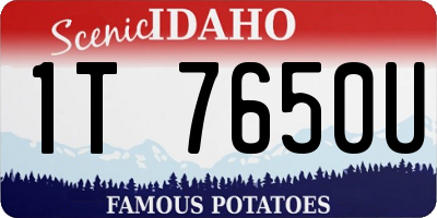 ID license plate 1T7650U