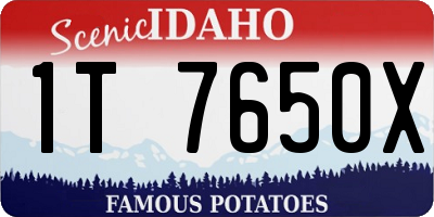 ID license plate 1T7650X