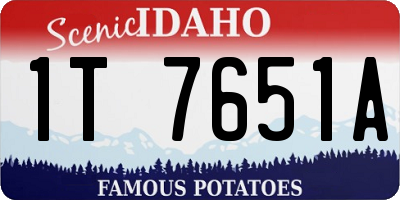 ID license plate 1T7651A
