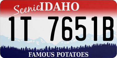 ID license plate 1T7651B