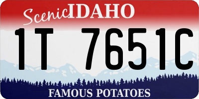 ID license plate 1T7651C