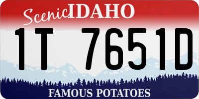 ID license plate 1T7651D