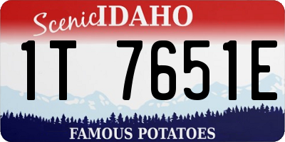 ID license plate 1T7651E