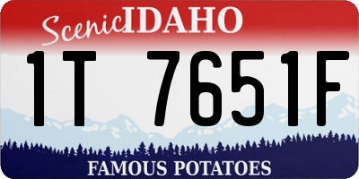 ID license plate 1T7651F