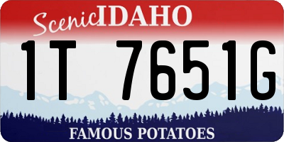 ID license plate 1T7651G