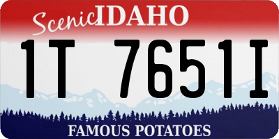 ID license plate 1T7651I