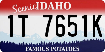 ID license plate 1T7651K