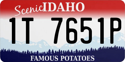 ID license plate 1T7651P
