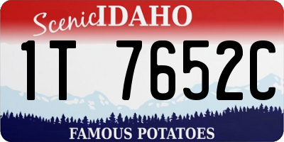 ID license plate 1T7652C