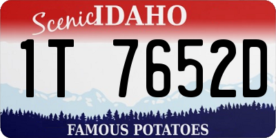 ID license plate 1T7652D