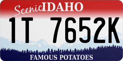 ID license plate 1T7652K