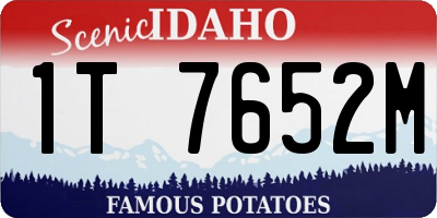 ID license plate 1T7652M