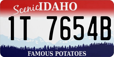 ID license plate 1T7654B