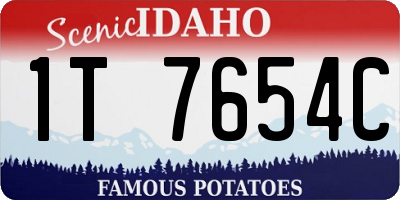 ID license plate 1T7654C