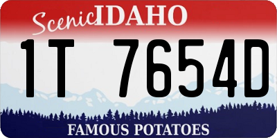 ID license plate 1T7654D