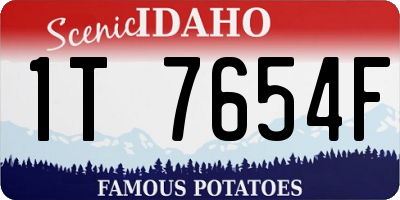 ID license plate 1T7654F