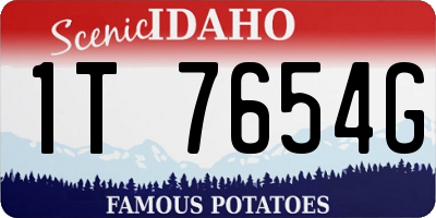 ID license plate 1T7654G