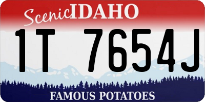 ID license plate 1T7654J
