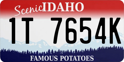 ID license plate 1T7654K