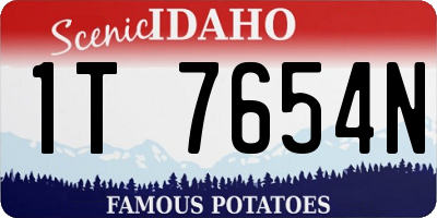 ID license plate 1T7654N