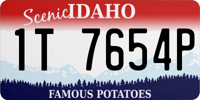 ID license plate 1T7654P