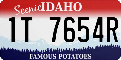 ID license plate 1T7654R