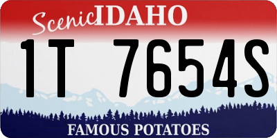 ID license plate 1T7654S