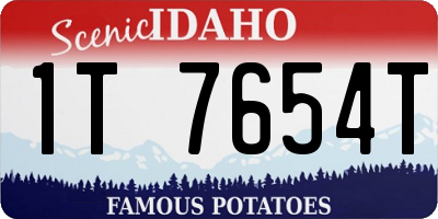 ID license plate 1T7654T