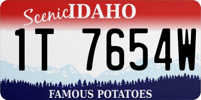 ID license plate 1T7654W