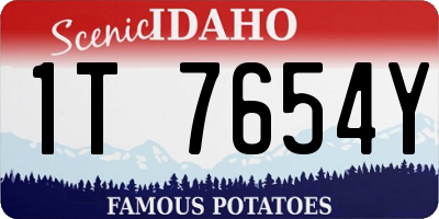 ID license plate 1T7654Y